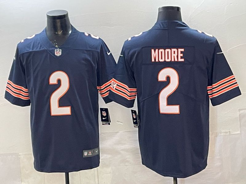 Men Chicago Bears #2 Moore Blue 2th generations 2026 Nike Limited NFL Jersey style 111->chicago bears->NFL Jersey